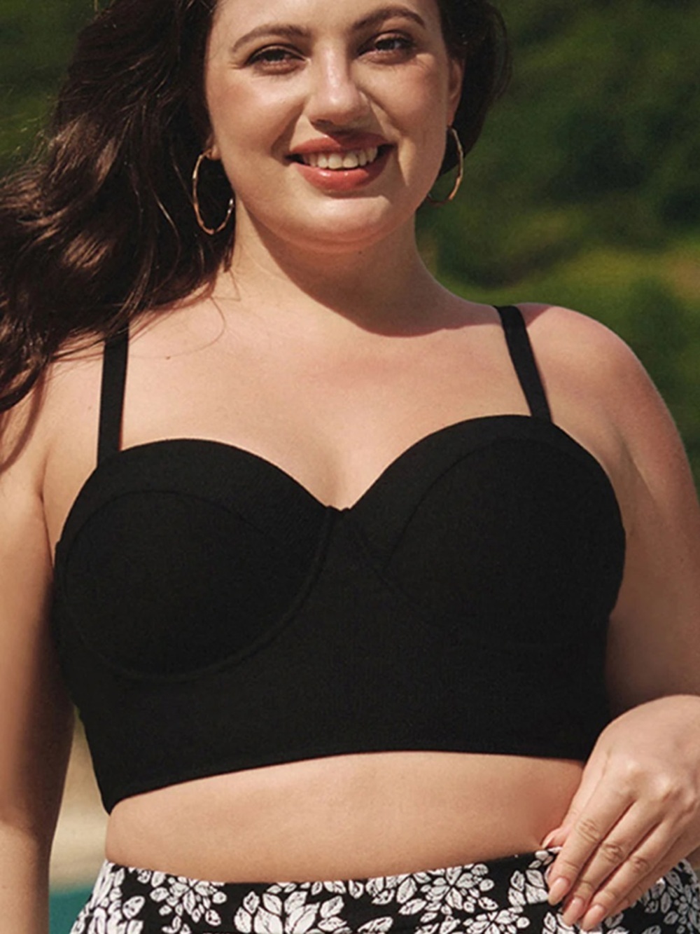 Black Underwire Strappy Plus Size Bikini Top - Picture 3 of 7